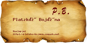 Platzkó Bojána névjegykártya